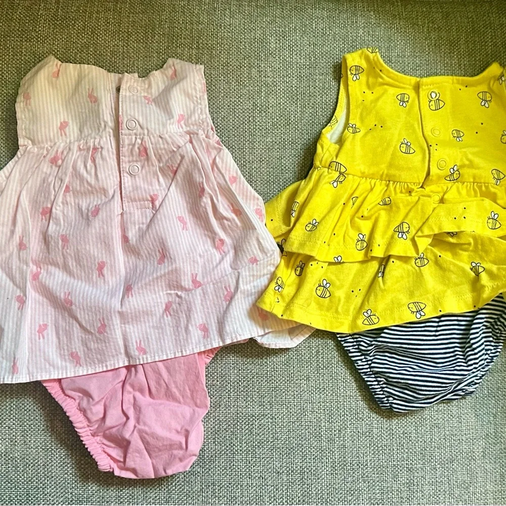 Carter's Pink and Yellow Onesies